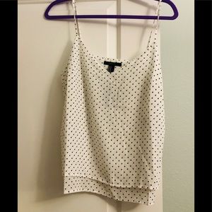 NWT FOREVER 21 WHITE POLKA DOTTED TANK SZ M